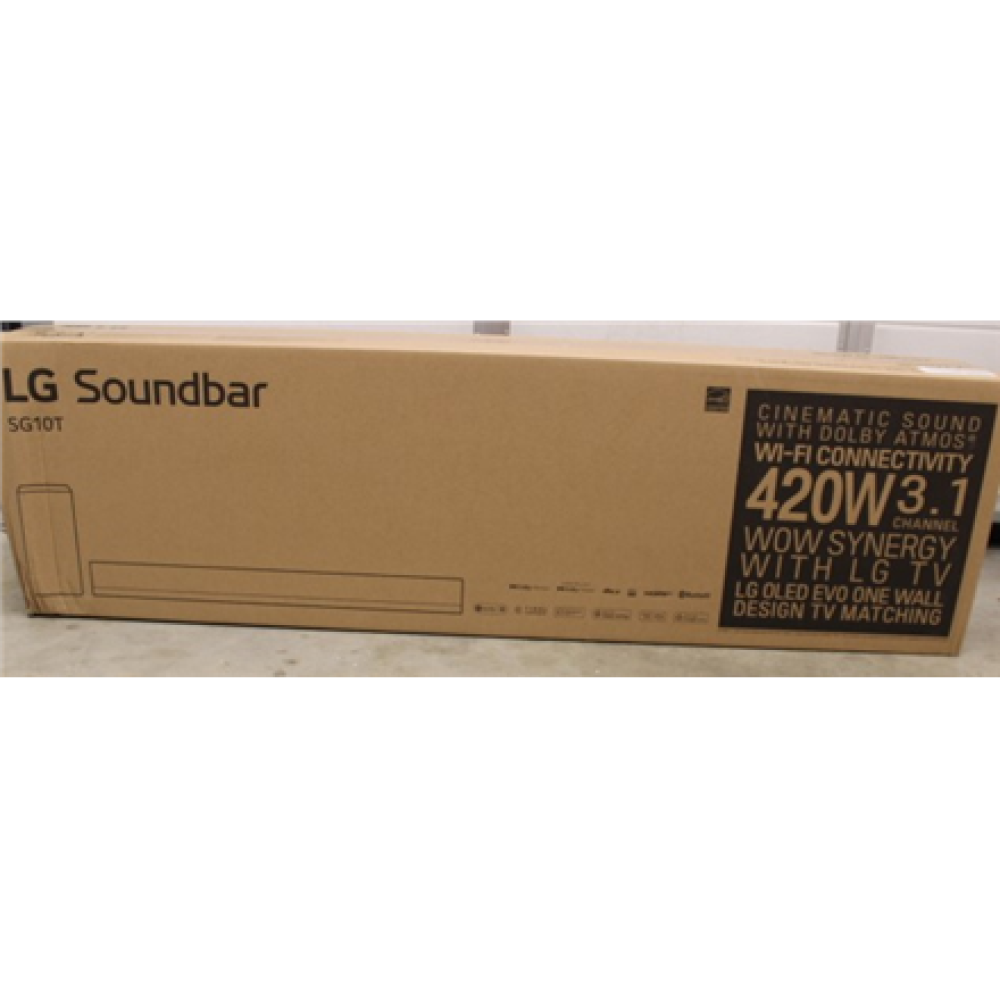 SALE OUT. LG Soundbar SG10TY for TV with Dolby Atmos 3.1 Channel , LG , Soundbar Sound System with Dolby Atmos and 3.1 Channels , SG10TY , DAMAGED PACKAGING , Bluetooth