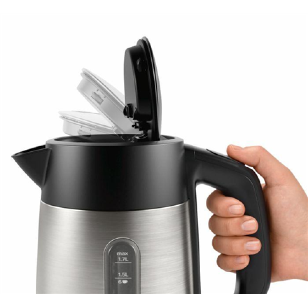 Bosch , Kettle , DesignLine TWK4P440 , Electric , 2400 W , 1.7 L , Stainless steel , 360° rotational base , Stainless steel/Black