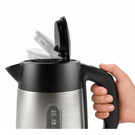 Bosch , Kettle , DesignLine TWK4P440 , Electric , 2400 W , 1.7 L , Stainless steel , 360° rotational base , Black/Stainless Steel