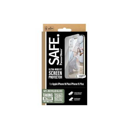 PanzerGlass Screen protector , Apple , iPhone 16 Plus , Glass , Transparent , Ultra-Wide Fit