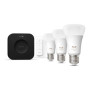 Philips Hue Starter set: 3 smart E27 bulbs, dimmer switch, Hue Bridge Pro , E27 , White and colored light