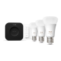 Philips Hue Starter set: 3 smart E27 bulbs, dimmer switch, Hue Bridge Pro , E27 , White and colored light