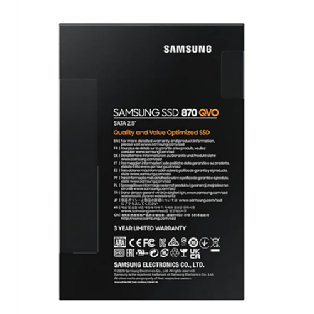 Samsung , SSD , 870 QVO , 1000 GB , SSD form factor 2.5 , Solid-state drive interface SATA III , Read speed 560 MB/s , Write speed 530 MB/s