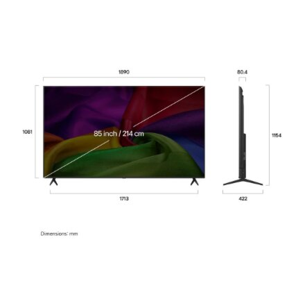 LG NANO 4K AI TV , 85NU800B3LA , 85 , Smart TV , webOS , UHD , Black