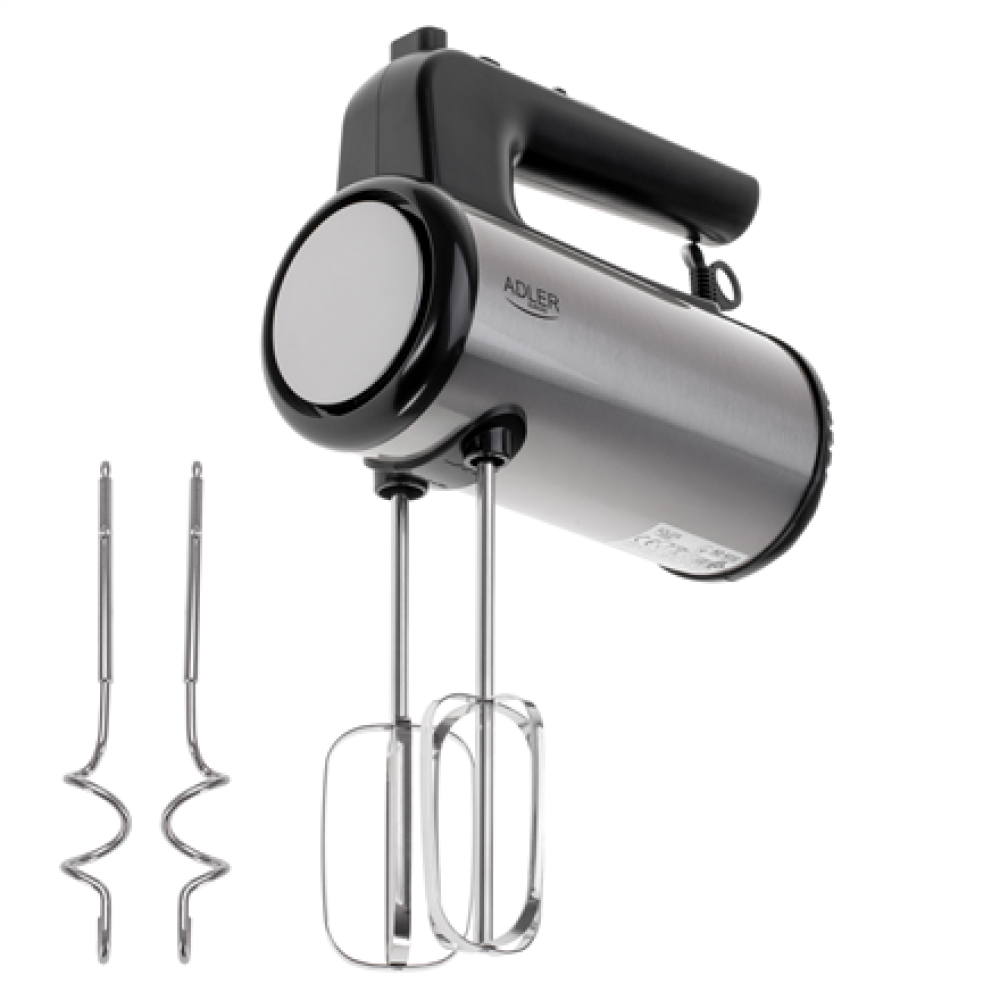 Adler Hand mixer , AD 4232 , Hand Mixer , 900 W , Number of speeds 5 , Turbo mode , Black/Stainless Steel
