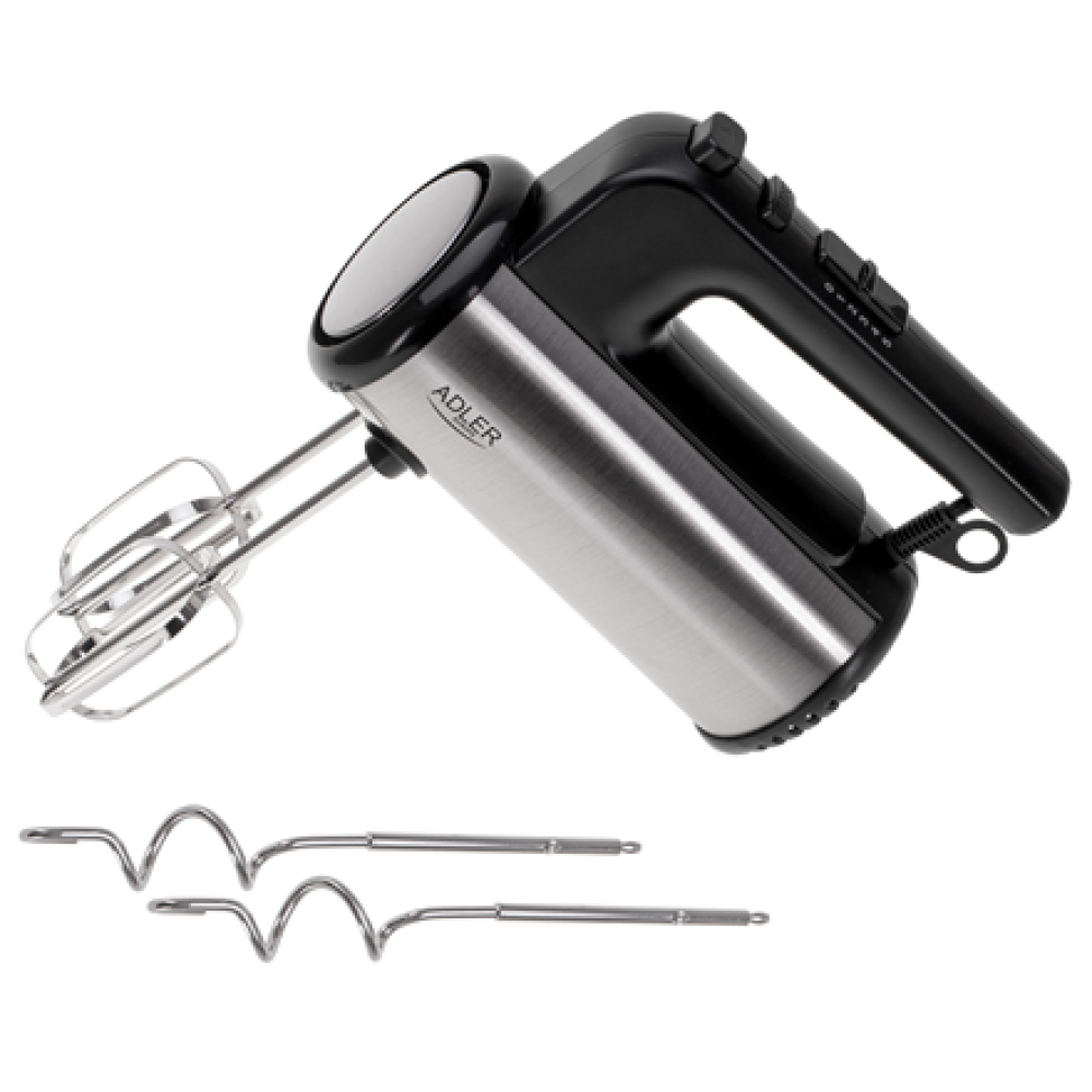 Adler Hand mixer , AD 4232 , Hand Mixer , 900 W , Number of speeds 5 , Turbo mode , Black/Stainless Steel