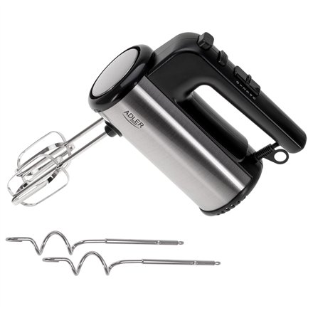 Adler Hand mixer , AD 4232 , Hand Mixer , 900 W , Number of speeds 5 , Turbo mode , Black/Stainless Steel