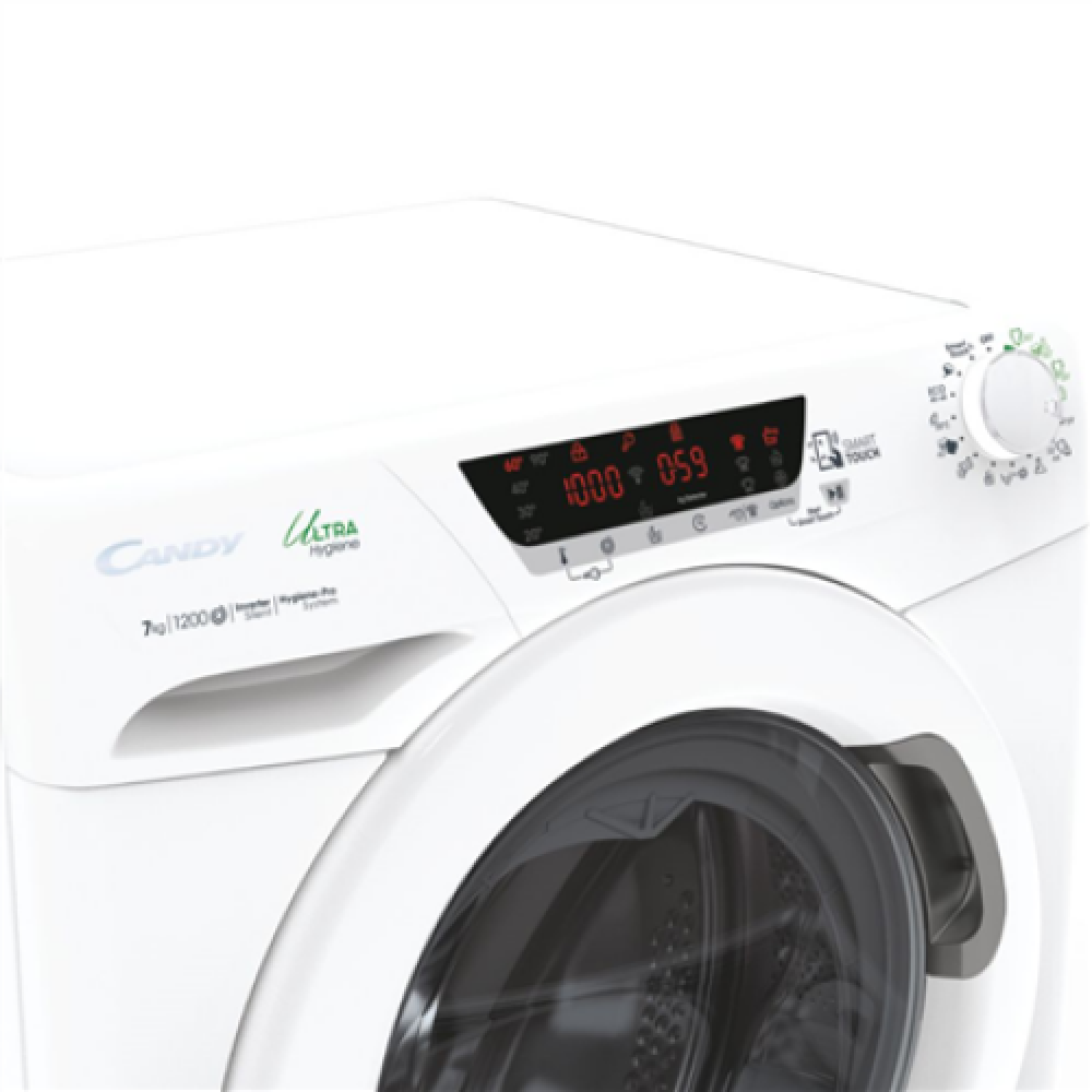 Candy Washing Machine HE4 127TXME/1-S Energy efficiency class A Front loading Washing capacity 7 kg 1200 RPM Depth 45 cm Width 60 cm Display LED White