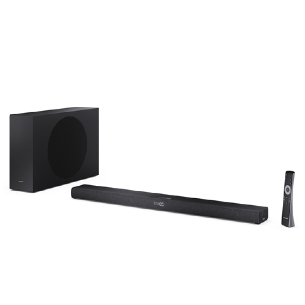 Sharp 2.1ch Ultra-slim Dolby Atmos/DTS Virtual: X Soundbar with Wireless Subwoofer , HT-SBW320 , 360 W , Bluetooth , Black , Wireless connection