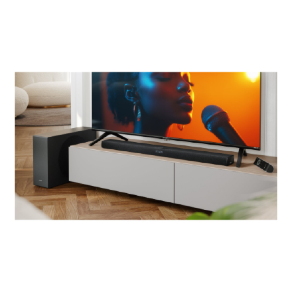 Sharp 2.1ch Ultra-slim Dolby Atmos/DTS Virtual: X Soundbar with Wireless Subwoofer , HT-SBW320 , 360 W , Bluetooth , Black , Wireless connection
