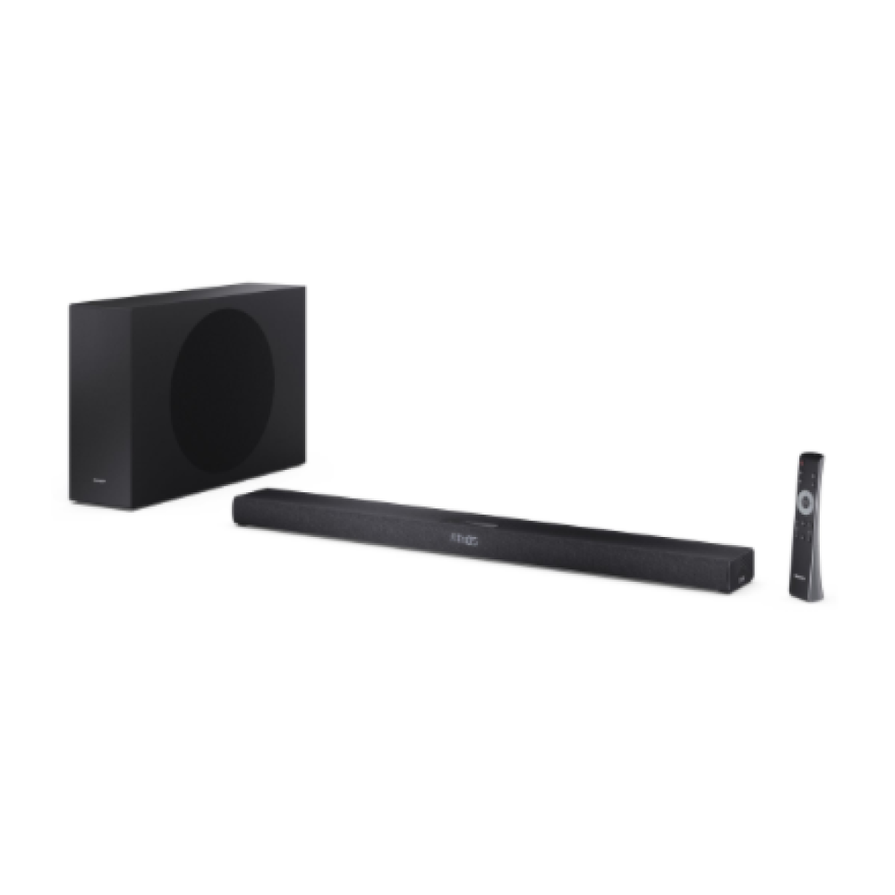 Sharp 2.1ch Ultra-slim Dolby Atmos/DTS Virtual: X Soundbar with Wireless Subwoofer , HT-SBW320 , 360 W , Bluetooth , Black , Wireless connection