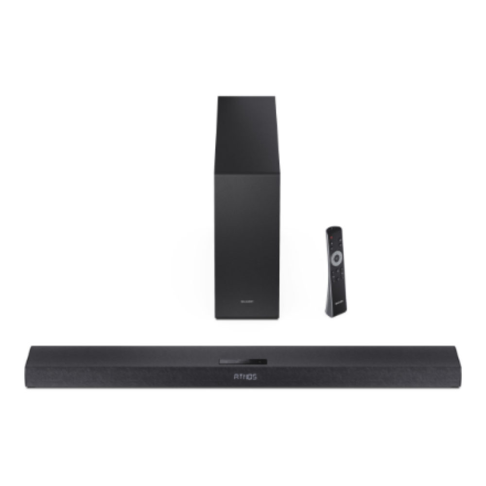 Sharp 2.1ch Ultra-slim Dolby Atmos/DTS Virtual: X Soundbar with Wireless Subwoofer , HT-SBW320 , 360 W , Bluetooth , Black , Wireless connection
