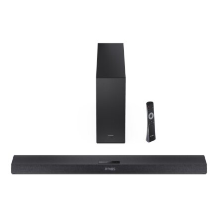 Sharp 2.1ch Ultra-slim Dolby Atmos/DTS Virtual: X Soundbar with Wireless Subwoofer , HT-SBW320 , 360 W , Bluetooth , Wireless connection , Black