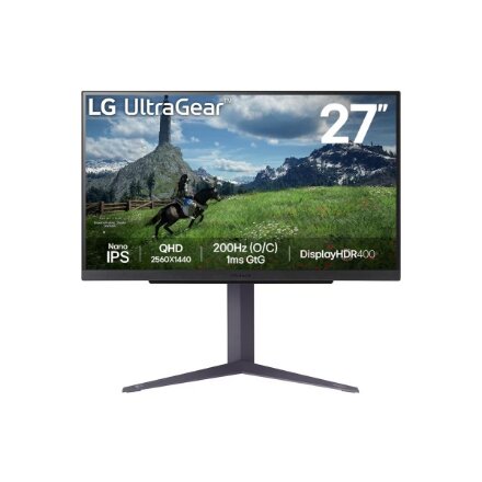 LG , 27GS85Q-B , 27 , IPS , QHD , 16:9 , 180 Hz , 1 ms , 2560 x 1440 pixels , 400 cd/m² , HDMI ports quantity 2