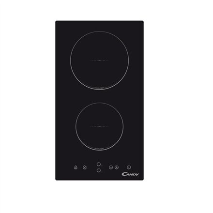 Candy , Domino , CDH 30 , Vitroceramic , Number of burners/cooking zones 2 , Touch , Timer , Black , Display