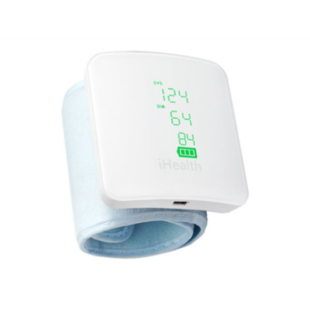 iHealth , Wrist Blood Pressure Monitor , BP7S , White , Blood pressure readings are stored on the secure, free, HIPAA compliant iHealth Cloud. Monitor blood pressure and pulse trends with intuitive charts and share data with your doctor in PDF or spreadsh