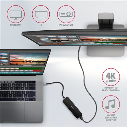 AXAGON SuperSpeed USB-C Combo 6in1 Hub , HMC-6H4A