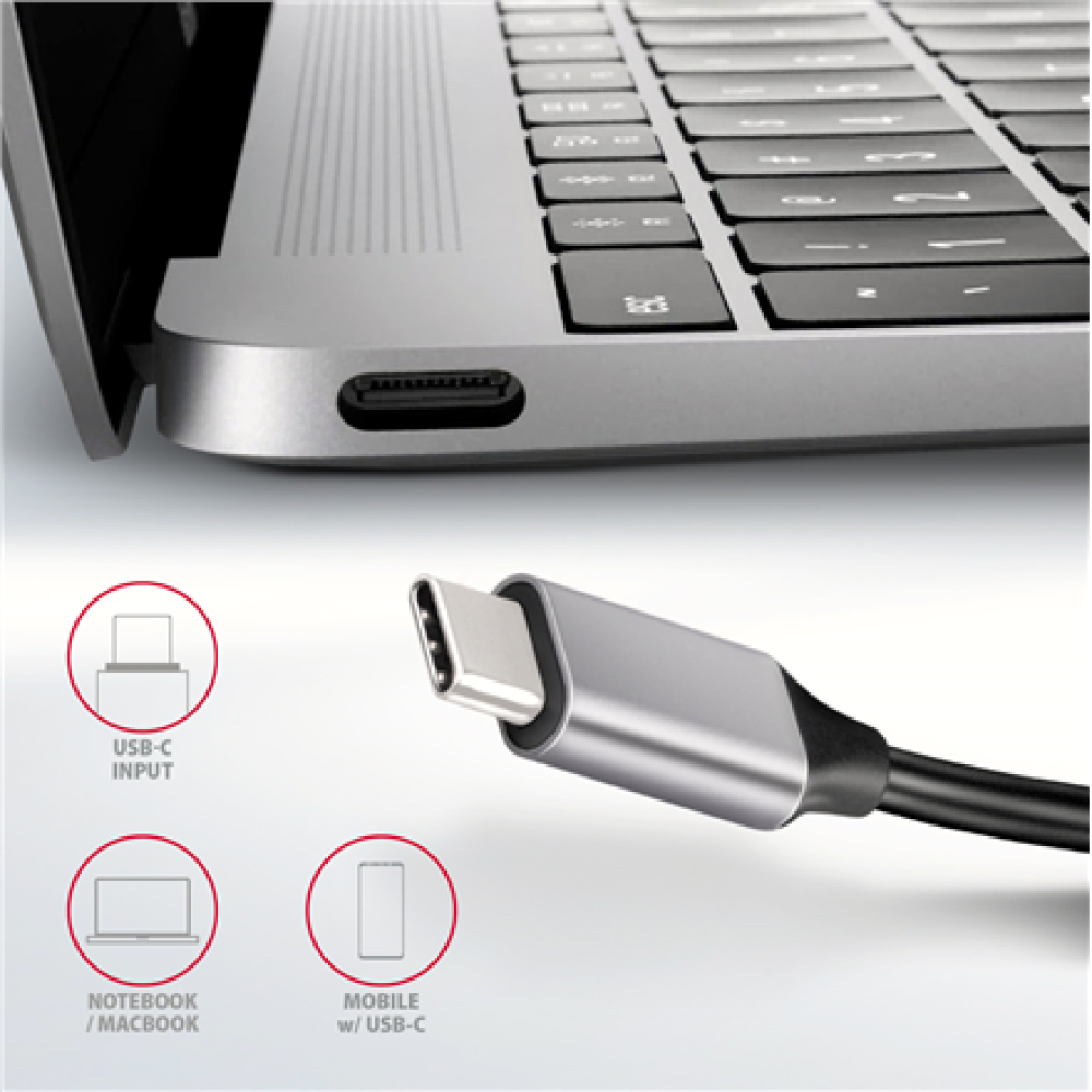 AXAGON SuperSpeed USB-C Combo 6in1 Hub , HMC-6H4A