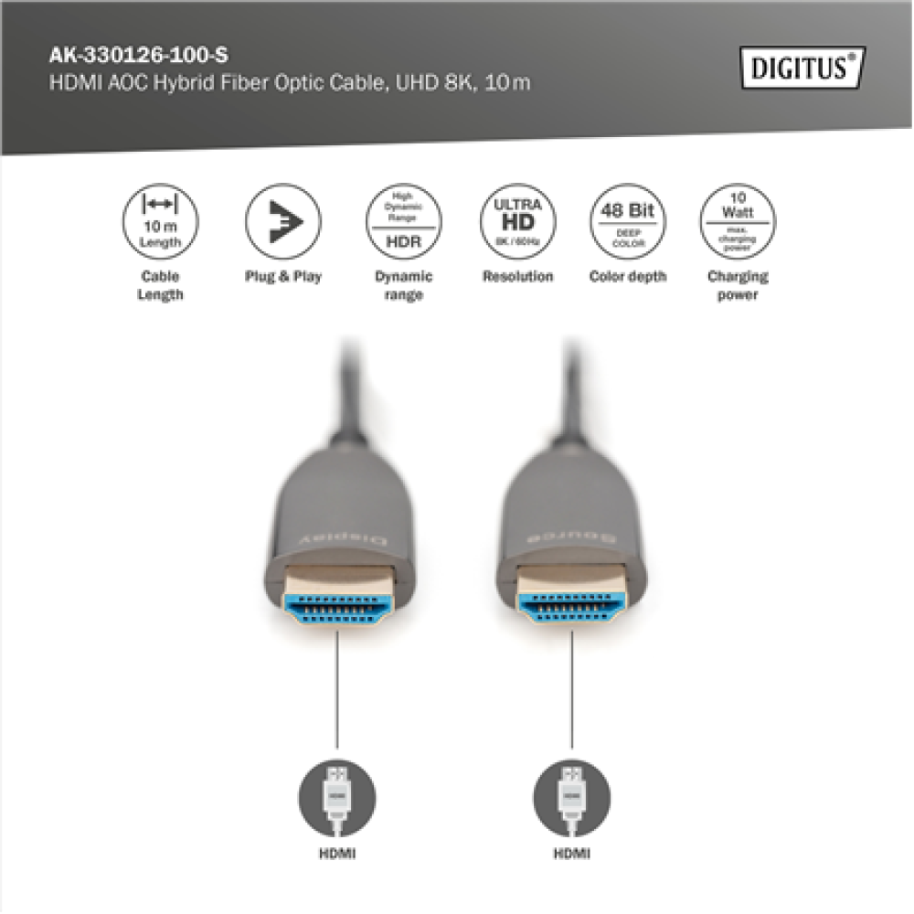 Digitus Connection Cable , HDMI to HDMI , 10 m