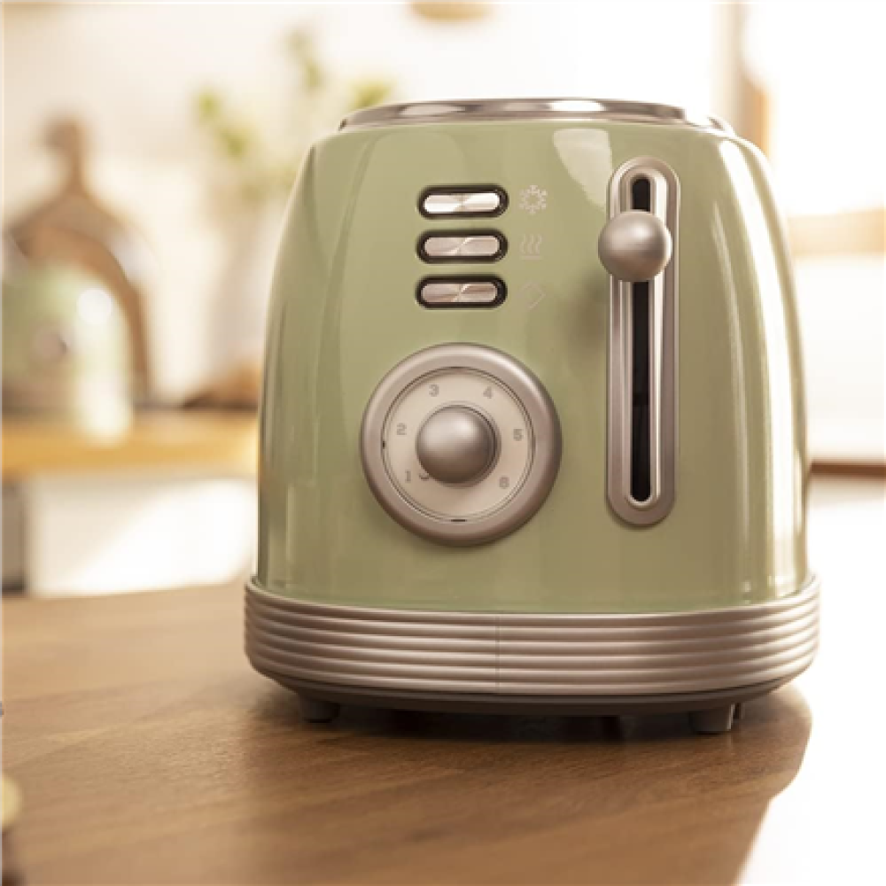 Cecotec Toaster , Toast&Taste 800 Vintage , Power 850 W , Number of slots 2 , Housing material Stainless steel , Light Green