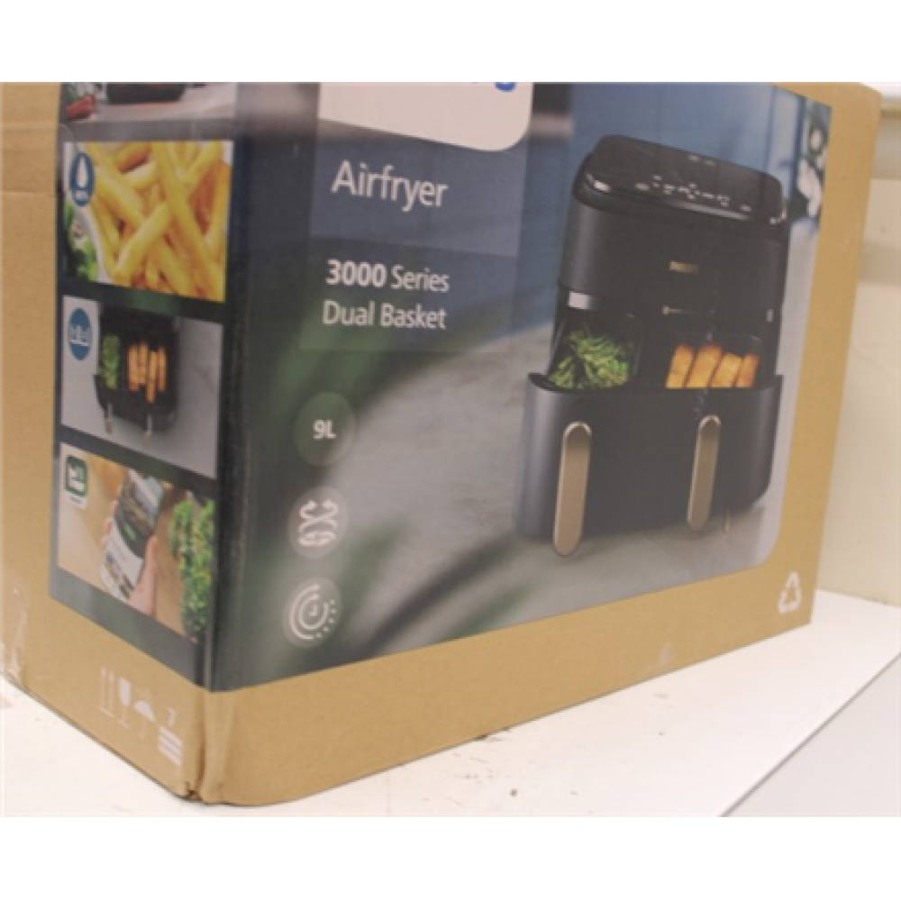 SALE OUT. Philips NA351/00 XL Dual Basket Airfryer, 9 L, Black , Philips Dual Basket Airfryer , NA351/00 3000 Series , Power 2750 W , Capacity 9 L , Rapid Air technology , Black , DAMAGED PACKAGING