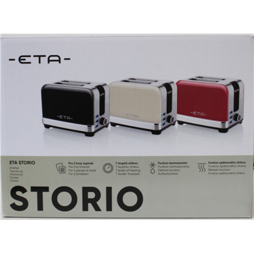 SALE OUT. ETA ETA916690040 STORIO Toaster, Power 930 W, 2 slots, Stainless steel, Beige , ETA , Storio Toaster , ETA916690040 , Power 930 W , Housing material Stainless steel , Beige , DAMAGED PACKAGING, DEMO