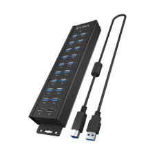 Raidsonic , 20-in-1 USB HUB with power supply, on/off button and mounting brackets , IB-HUB1720-U3