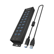 Raidsonic , 20-in-1 USB HUB with power supply, on/off button and mounting brackets , IB-HUB1720-U3