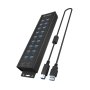 Raidsonic , 20-in-1 USB HUB with power supply, on/off button and mounting brackets , IB-HUB1720-U3