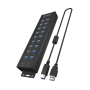 Raidsonic , 20-in-1 USB HUB with power supply, on/off button and mounting brackets , IB-HUB1720-U3