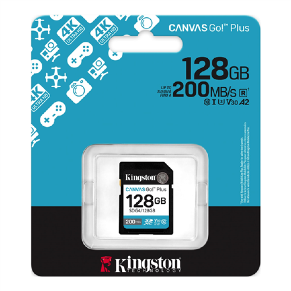Kingston , Canvas Go! Plus , 128 GB , SD , Flash memory class Class 10, UHS-I, U3, V30