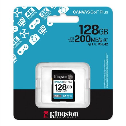 Kingston , Canvas Go! Plus , 128 GB , SD , Flash memory class Class 10, UHS-I, U3, V30