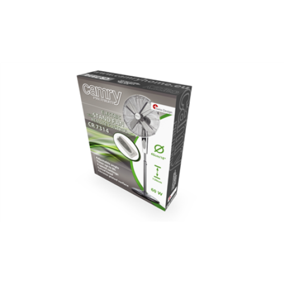 Camry , CR 7314 , Stand Fan , Stainless steel , Diameter 45 cm , Number of speeds 3 , Oscillation , 190 W , Yes , Timer