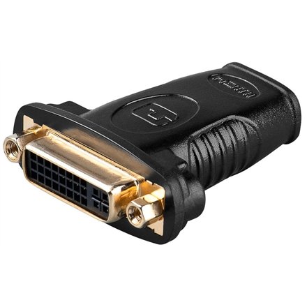 Goobay , HDMI/DVI-I adapter, gold-plated , 68690 , Black , HDMI female (Type A) , DVI-I female Dual-Link (24+5 pin)