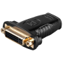 Goobay , Black , HDMI female (Type A) , DVI-I female Dual-Link (24+5 pin) , HDMI/DVI-I adapter, gold-plated , 68690