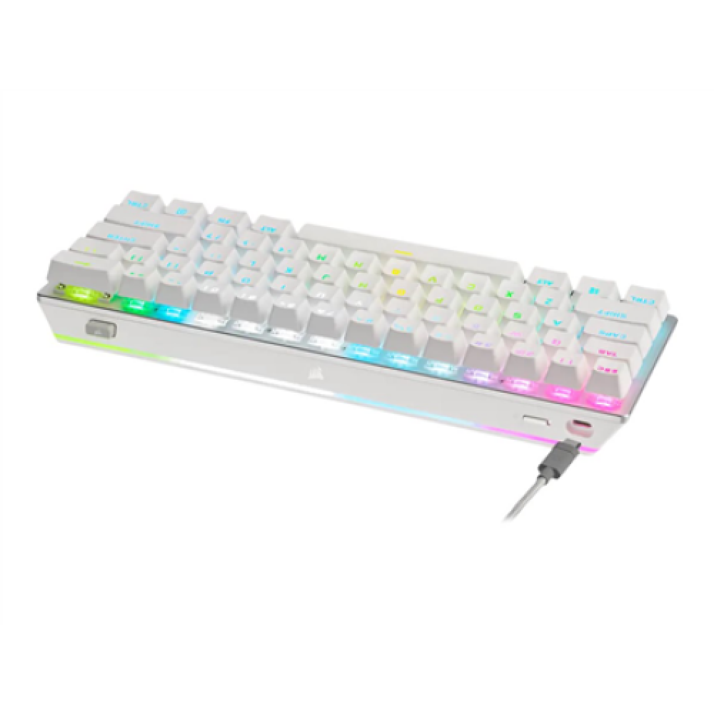 Corsair , K70 PRO MINI , Gaming keyboard , RGB LED light , NA , White , Wireless/Wired , Bluetooth , CHERRY MX Red , Wireless connection