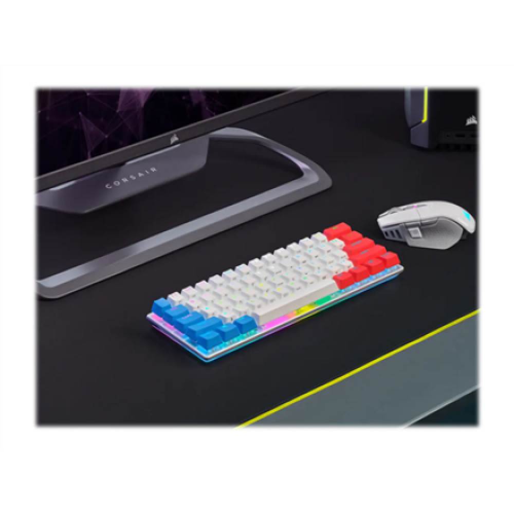 Corsair , K70 PRO MINI , Gaming keyboard , RGB LED light , NA , White , Wireless/Wired , Bluetooth , CHERRY MX Red , Wireless connection