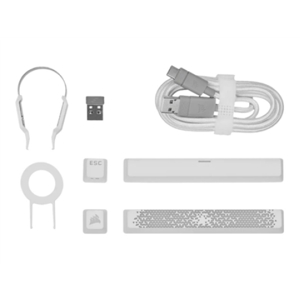 Corsair , K70 PRO MINI , Gaming keyboard , RGB LED light , NA , White , Wireless/Wired , Bluetooth , CHERRY MX Red , Wireless connection