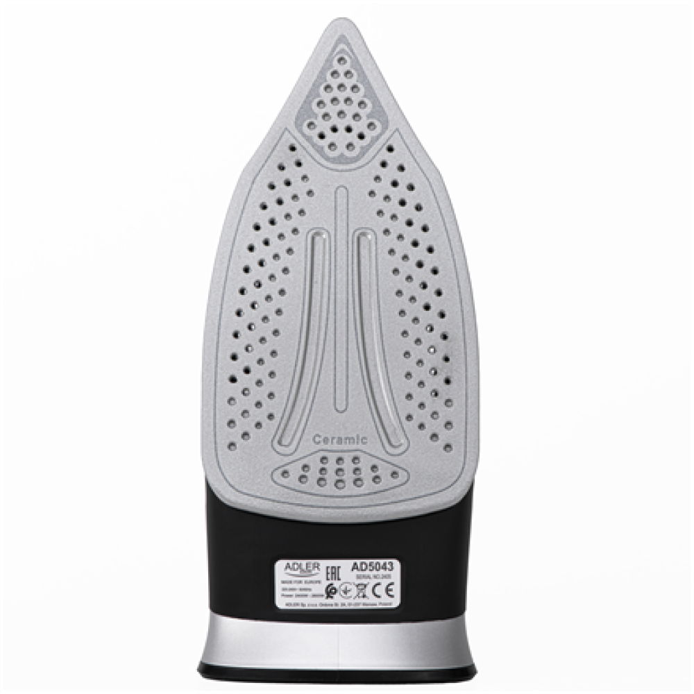 Adler Steam Iron , AD 5043 , Steam Iron , 2800 W , Water tank capacity 300 ml , Continuous steam 30 g/min , Steam boost performance 42 g/min , Black/Silver