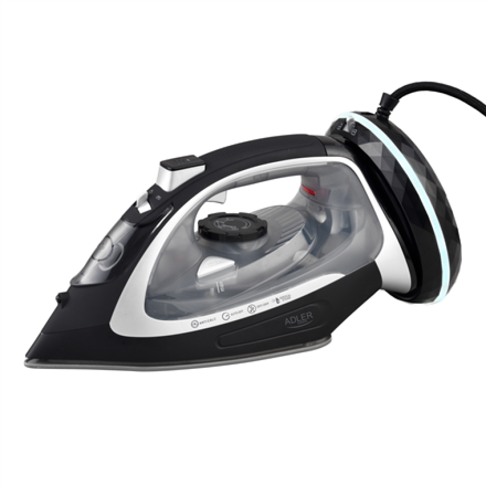 Adler Steam Iron , AD 5043 , Steam Iron , 2800 W , Water tank capacity 300 ml , Continuous steam 30 g/min , Steam boost performance 42 g/min , Black/Silver