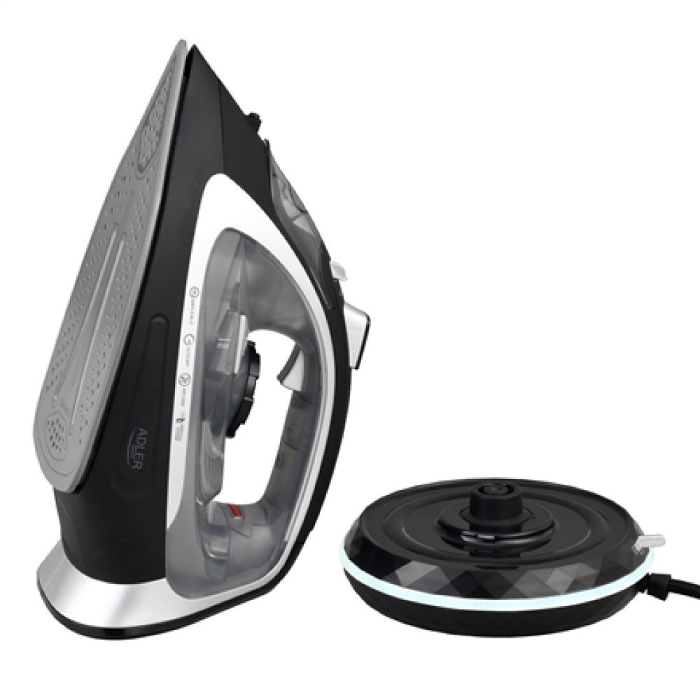 Adler Steam Iron , AD 5043 , Steam Iron , 2800 W , Water tank capacity 300 ml , Continuous steam 30 g/min , Steam boost performance 42 g/min , Black/Silver