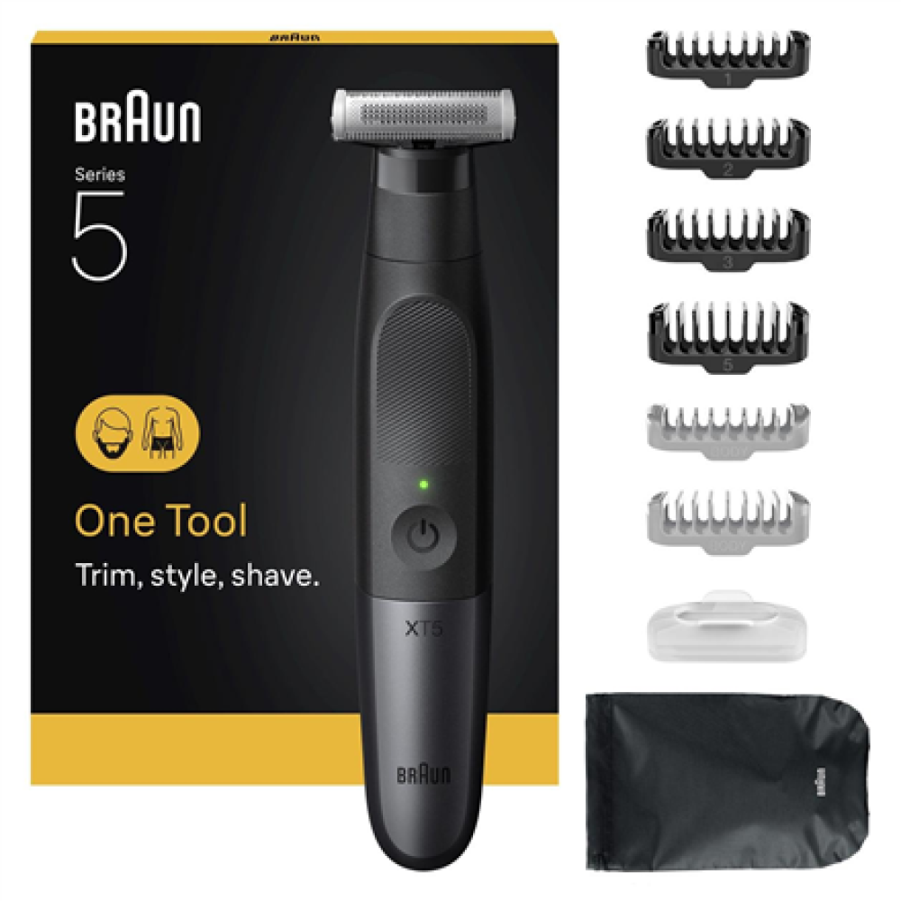 Braun , Face and Body Hair trimmer , XT5200 Series X , Cordless , Wet & Dry , Black/Silver