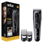 Braun Hair Clipper , HC5530 Series 5 , Cordless , Number of length steps 17 , Black