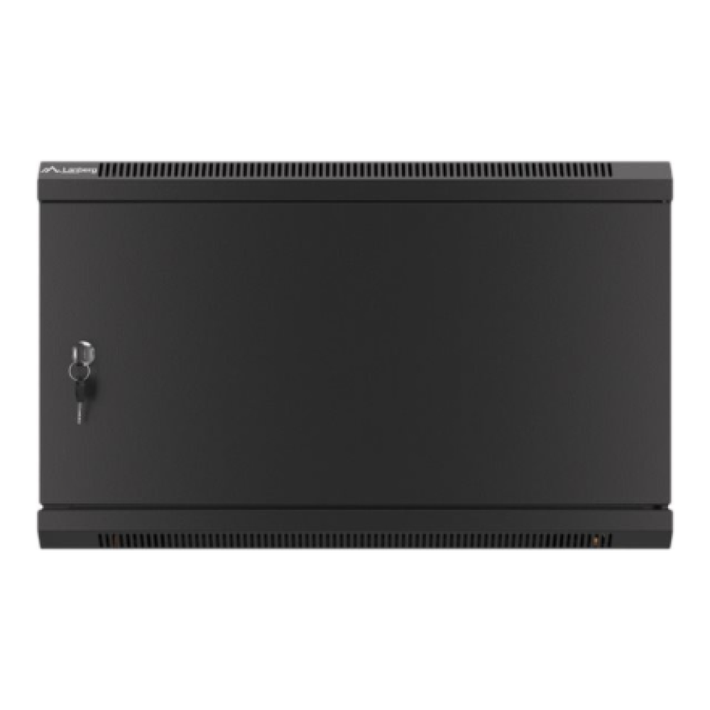 Lanberg Rack cabinet 19 wall-mount 6U/600x600 for self-assembly with metal door (flat pack), black , Lanberg