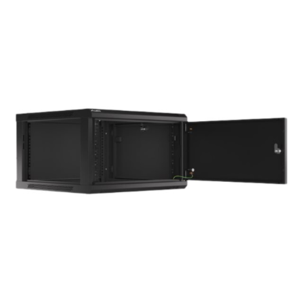 Lanberg Rack cabinet 19 wall-mount 6U/600x600 for self-assembly with metal door (flat pack), black , Lanberg
