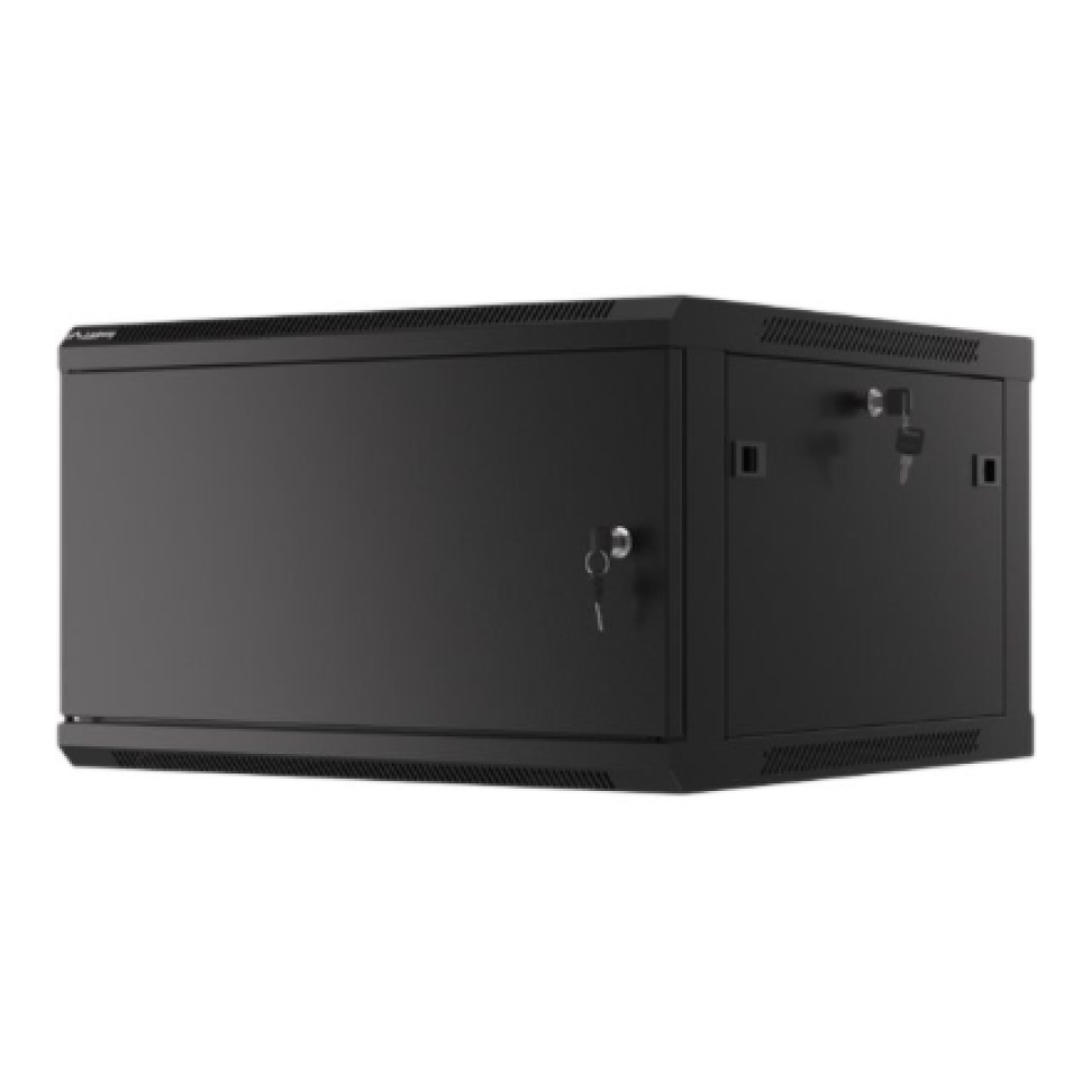 Lanberg Rack cabinet 19 wall-mount 6U/600x600 for self-assembly with metal door (flat pack), black , Lanberg