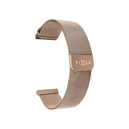 Fixed , Mesh Strap with Quick Release, 18mm, Stainless Steel Mesh Strap for Smartwatch , Gold