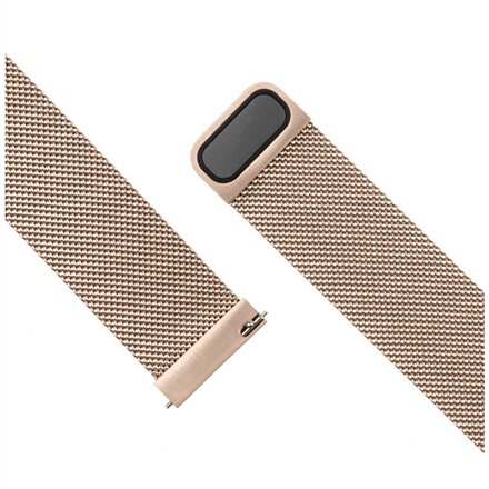 Fixed , Mesh Strap with Quick Release, 18mm, Stainless Steel Mesh Strap for Smartwatch , Gold