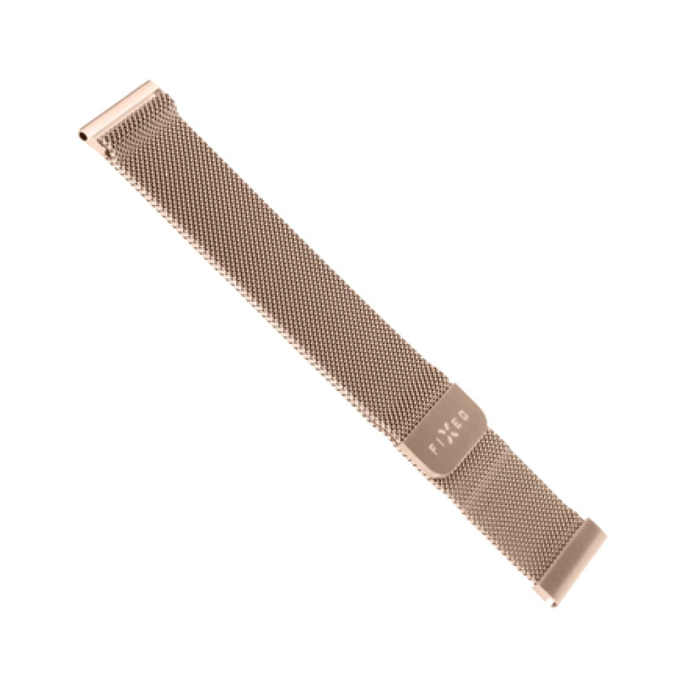 Fixed , Mesh Strap with Quick Release, 18mm, Stainless Steel Mesh Strap for Smartwatch , Gold