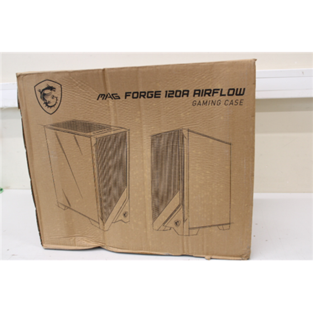 SALE OUT. MSI MAG FORGE 120A AIRFLOW , MSI PC Case , MAG FORGE 120A AIRFLOW , Side window , Black , Mid-Tower , DAMAGED PACKAGING , Power supply included No , ATX